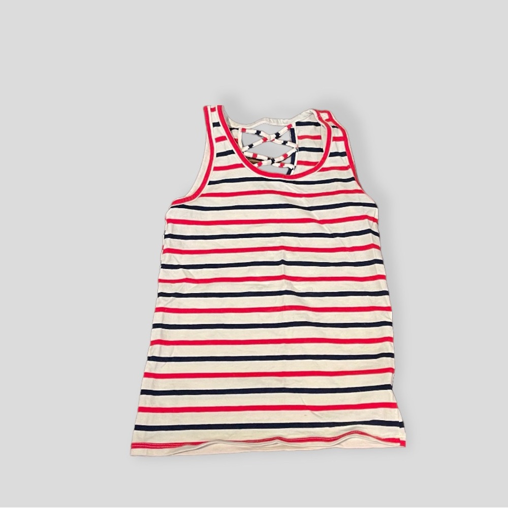 Girls Striped Tank - Size M (8)